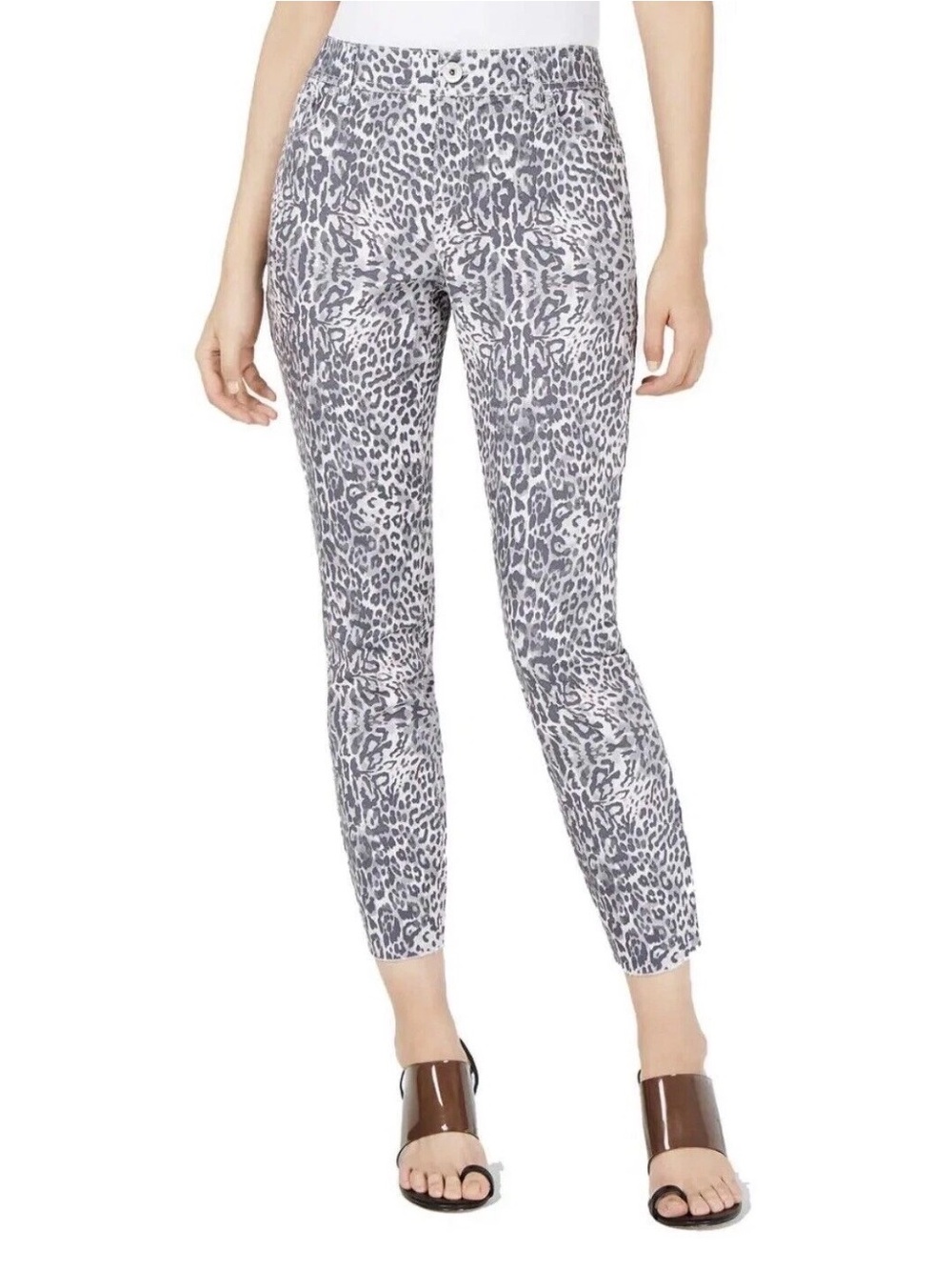 UEC INC INTERNATIONAL CONCEPTS SNOW LEOPARD Print EXTREMELY SOFT Skinny Jeans 10